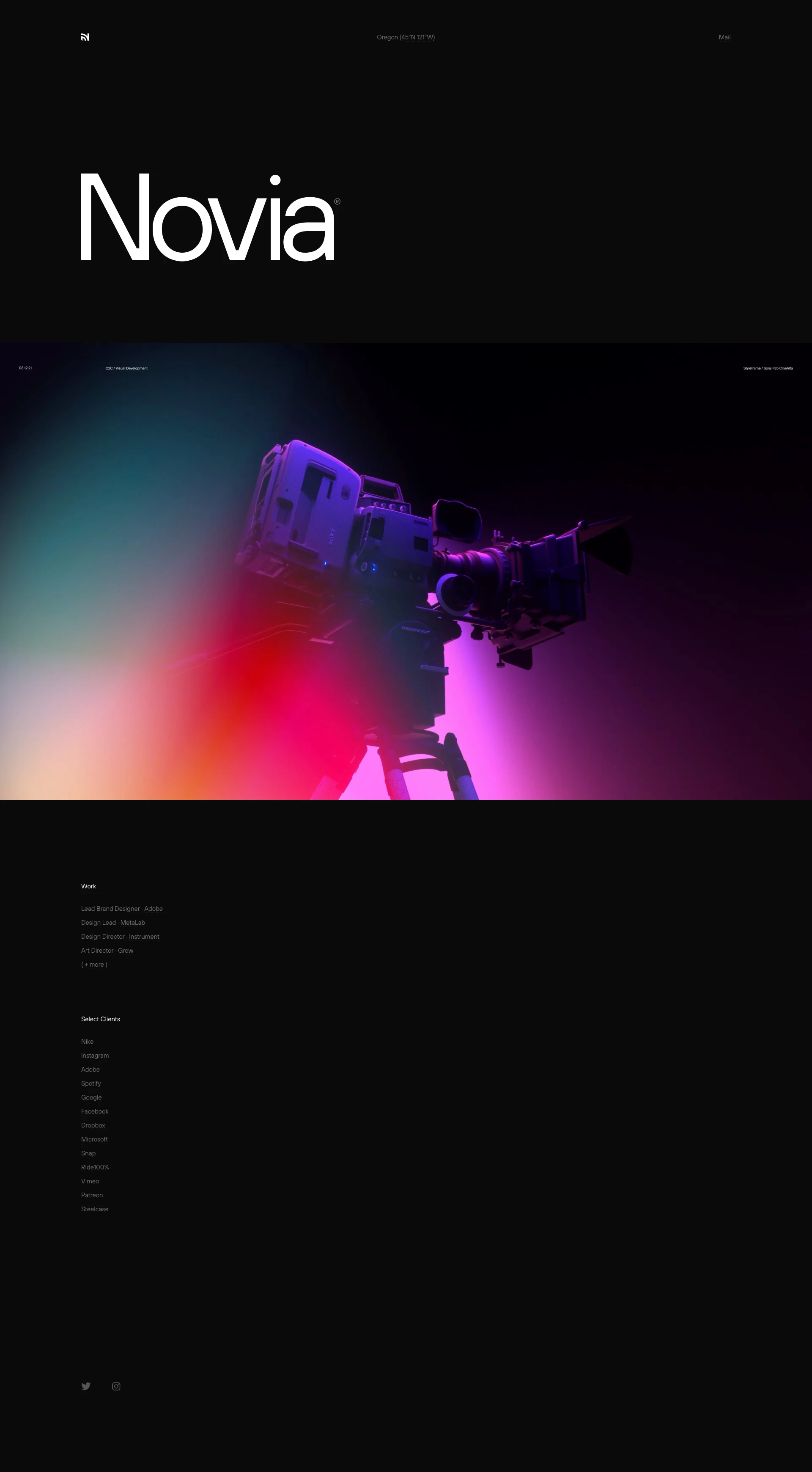 Novia Landing Page Example: Design & art direction for brand, communications & product.