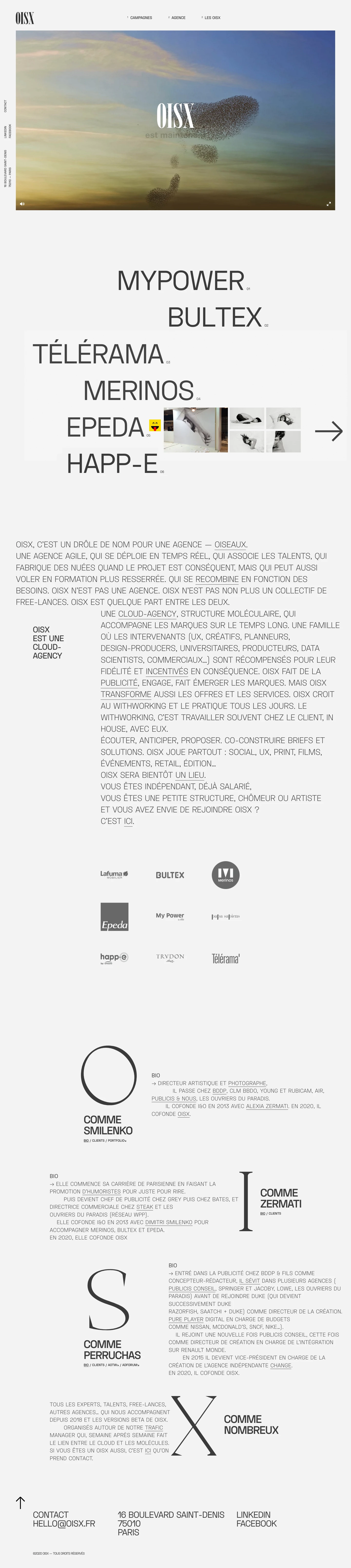 oisx Landing Page Example: OISX is a cloud agency, a molecular structure that supports its clients over the long term.