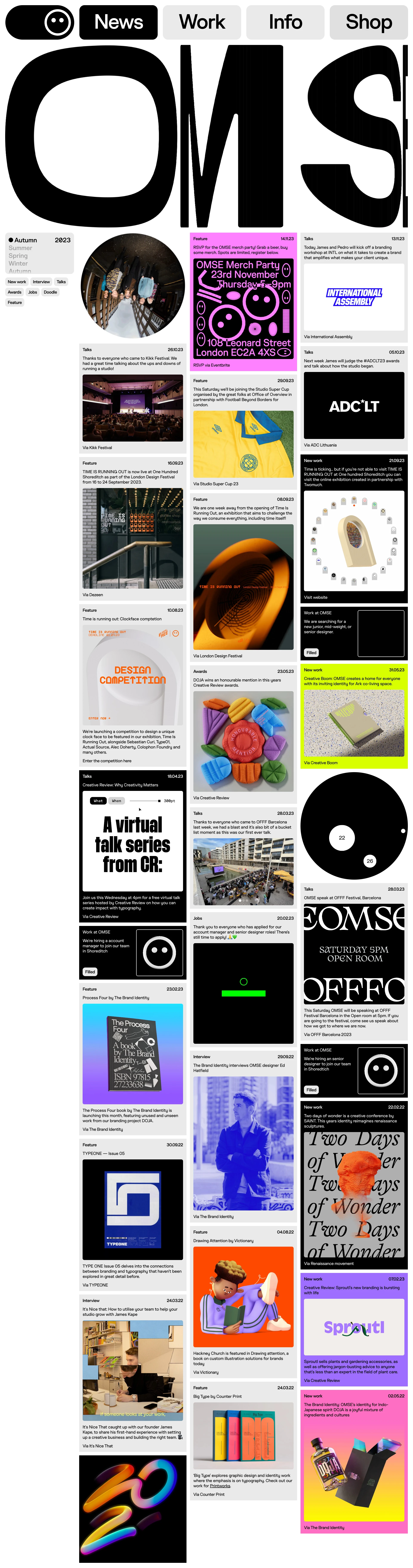 OMSE Landing Page Example: OMSE is an independent design studio based in London. We create meaningful brands that help businesses connect with their customers.