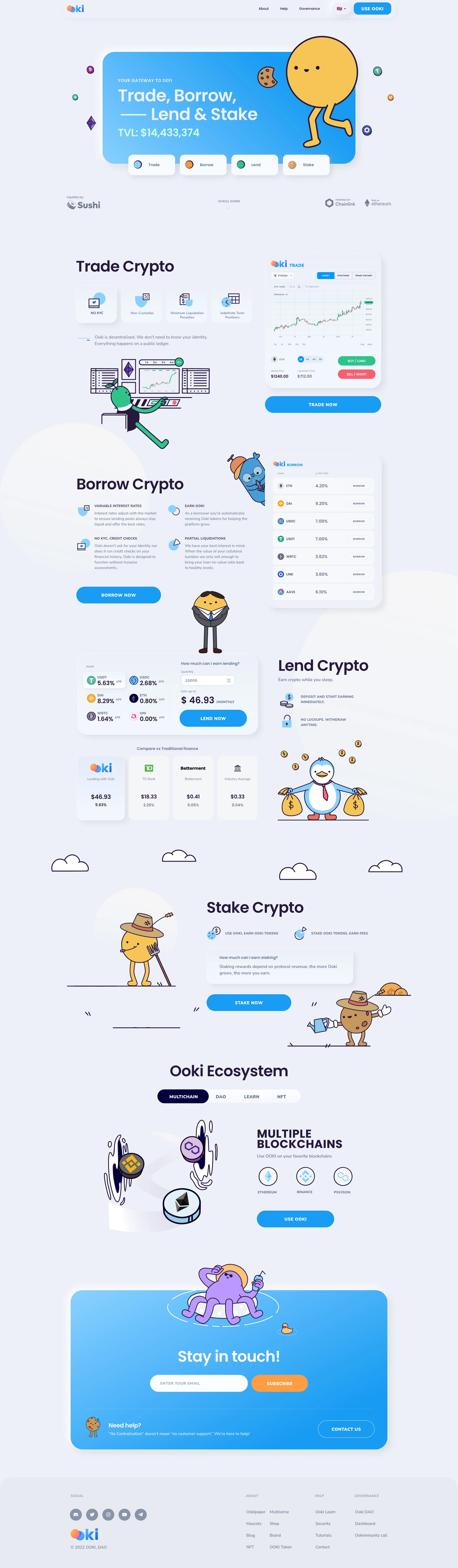 Ooki Landing Page Example: Try non-custodial crypto margin trading on Ooki, the simplest DeFi platform. Enter into short or long margin trades with up to 15x leverage.