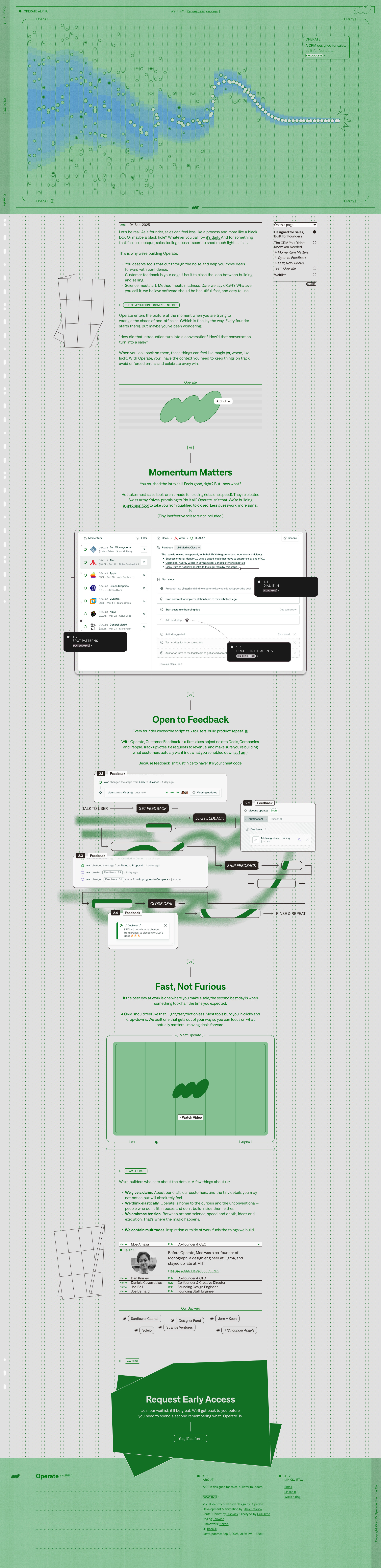 Operate Landing Page Example: Not Yet Another Sales Tool™. Operate is a precision-built tool designed to cut through the noise. Smart defaults 🎯, fast workflows ⚡, zero fluff 🚫.