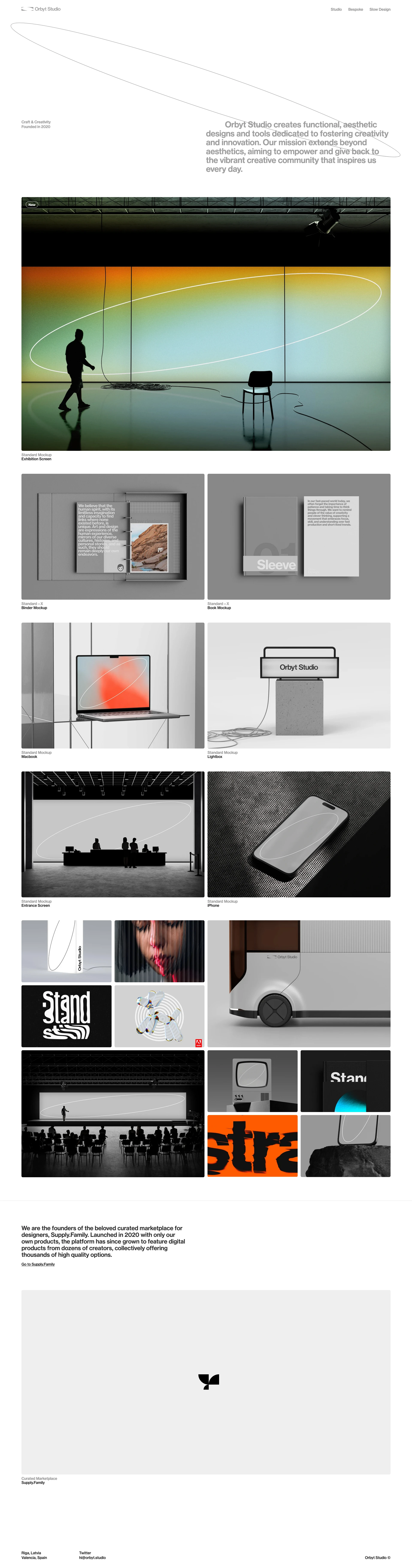 Orbyt Studio Landing Page Example: Orbyt Studio, founded by Marcis Lokis & Krists Darzins, crafts functional, aesthetic designs and tools with a focus to give back to the creative community.