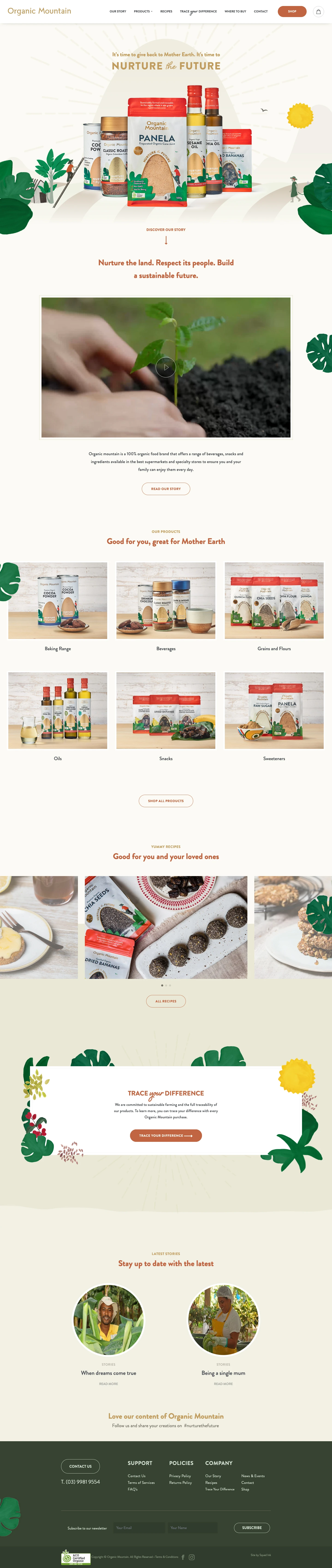 Organic Mountain Landing Page Example: Organic Mountain is a 100% Organic Food brand & offers a range of drinks, snacks & ingredients available online & specialty stores.