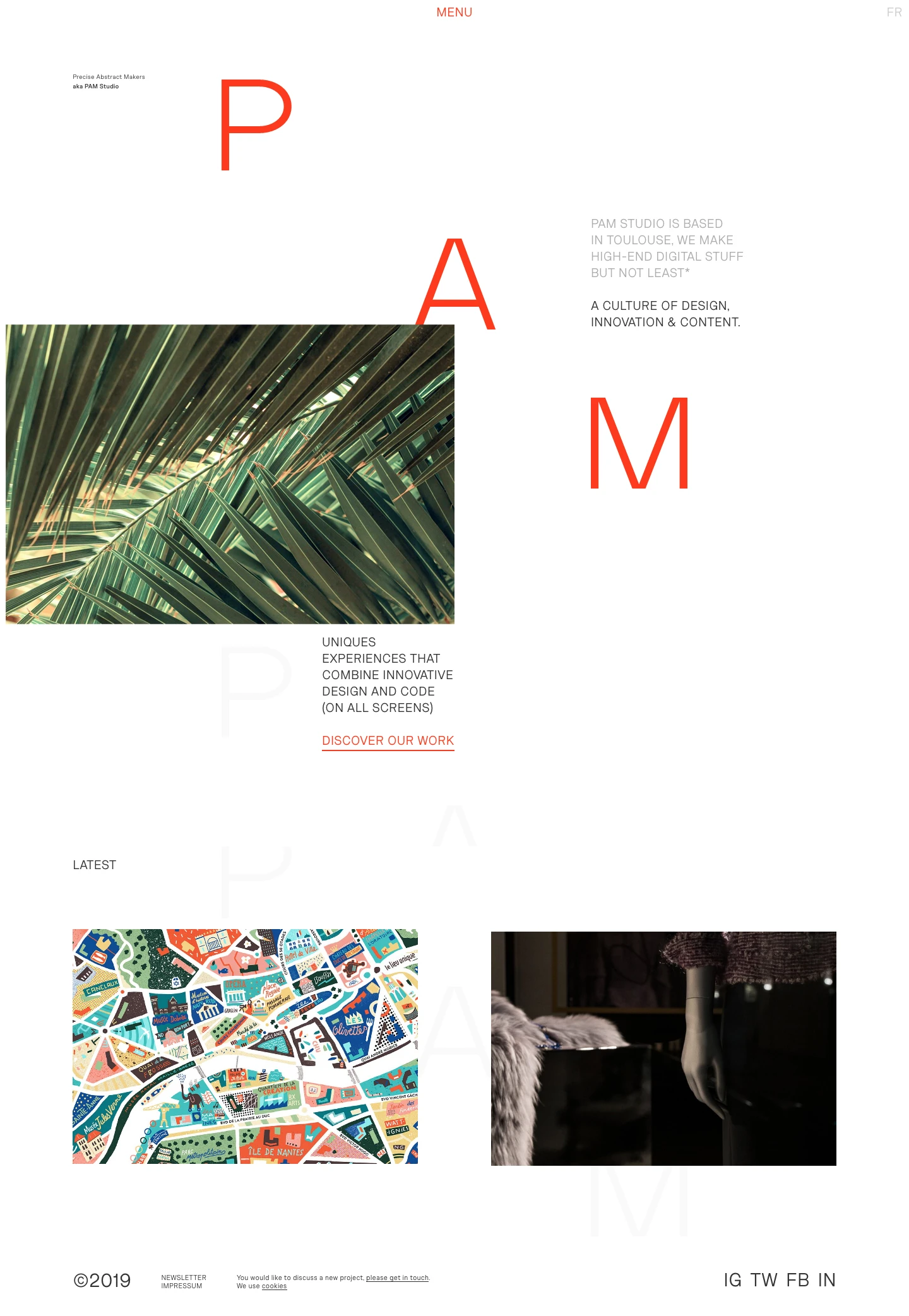 PAM Studio Landing Page Example: PAM Studio is a digital agency based in Toulouse. We make digital stuff for clients of all sizes.
