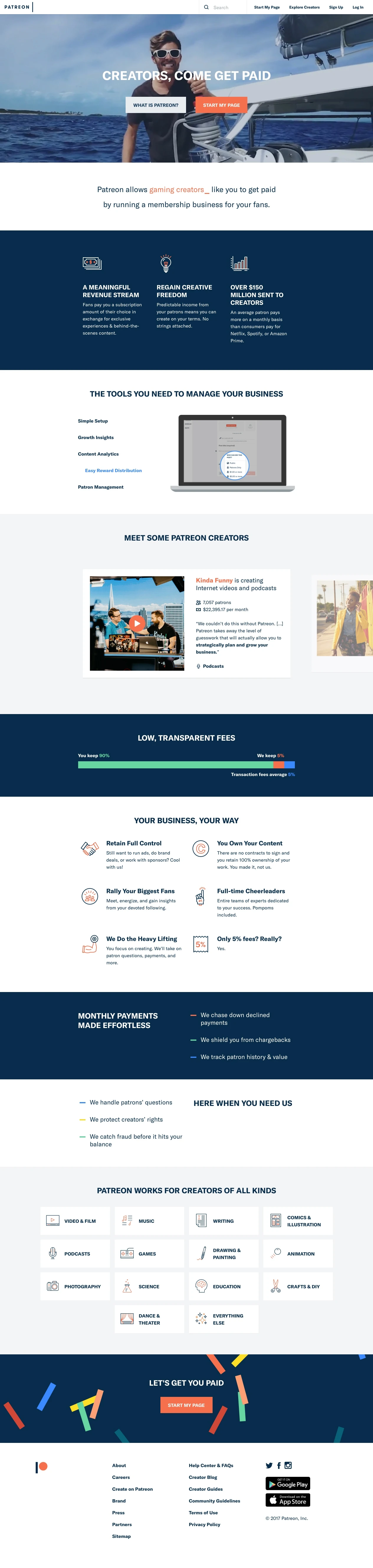 Patreon Landing Page Example: Best way for artists and creators to get sustainable income and connect with fans
