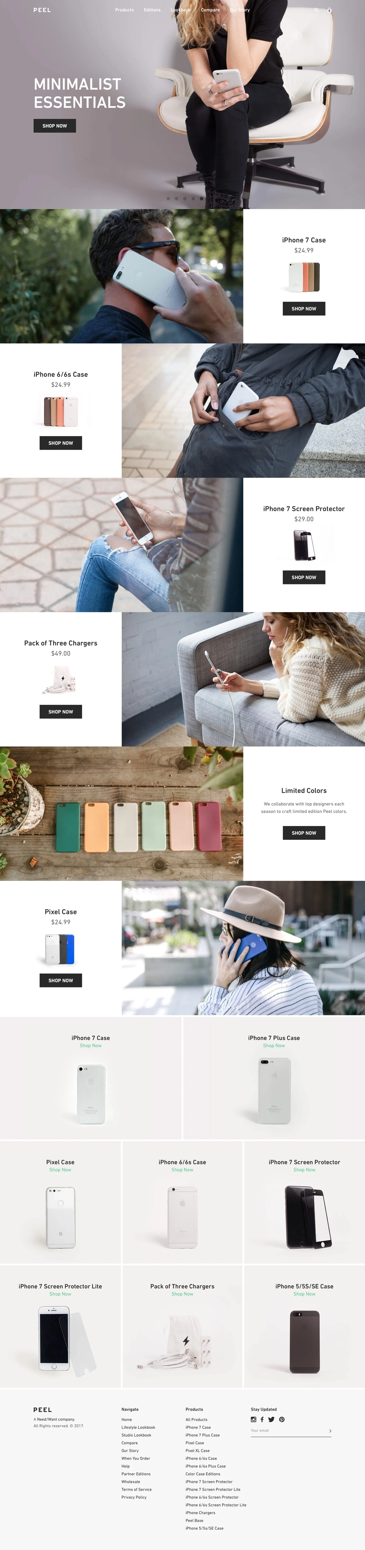 Peel Landing Page Example: Super Thin iPhone & Android Cases