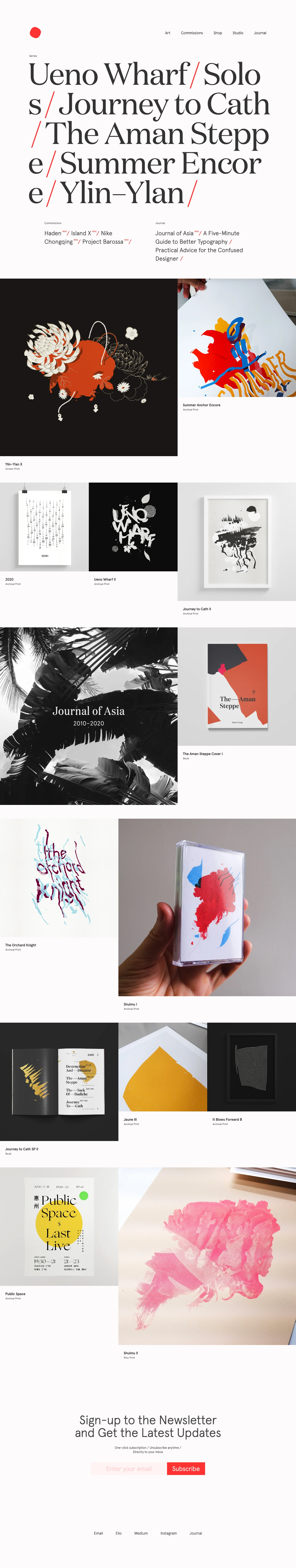 Pierrick Calvez Landing Page Example: Journal of Artist and Designer Pierrick Calvez