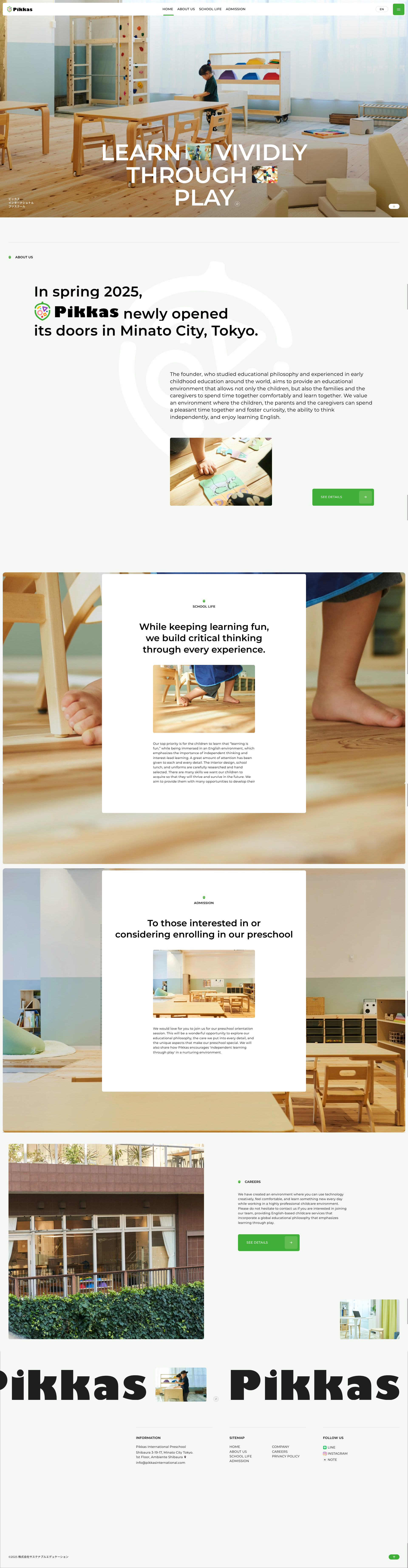 Pikkas Landing Page Example: The happiness of children, parents and childcare providers is key. We foster and grow inquisitive minds at Pikkas International Preschool.