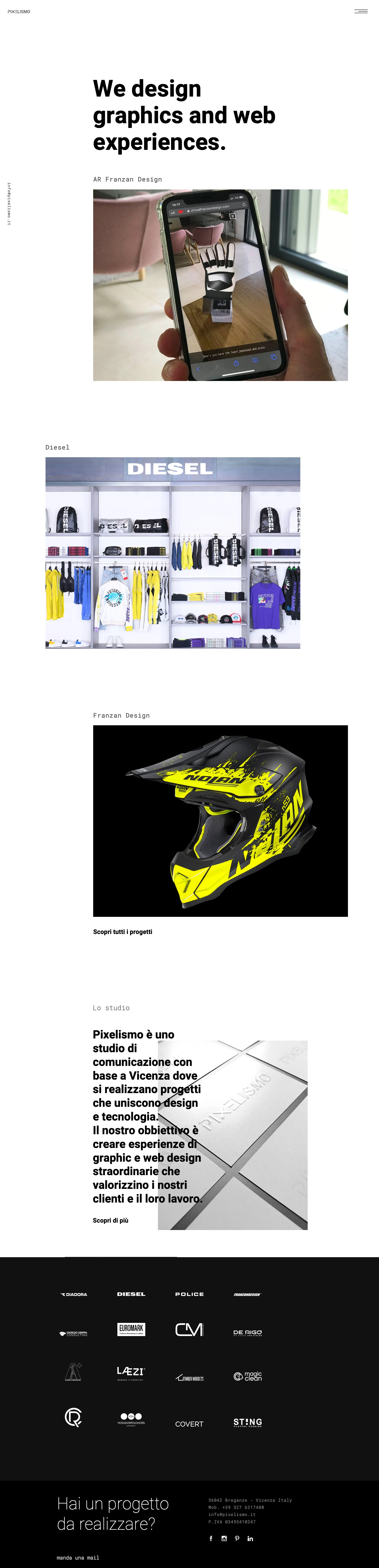 Pixelismo Landing Page Example: We design graphics and web experiences