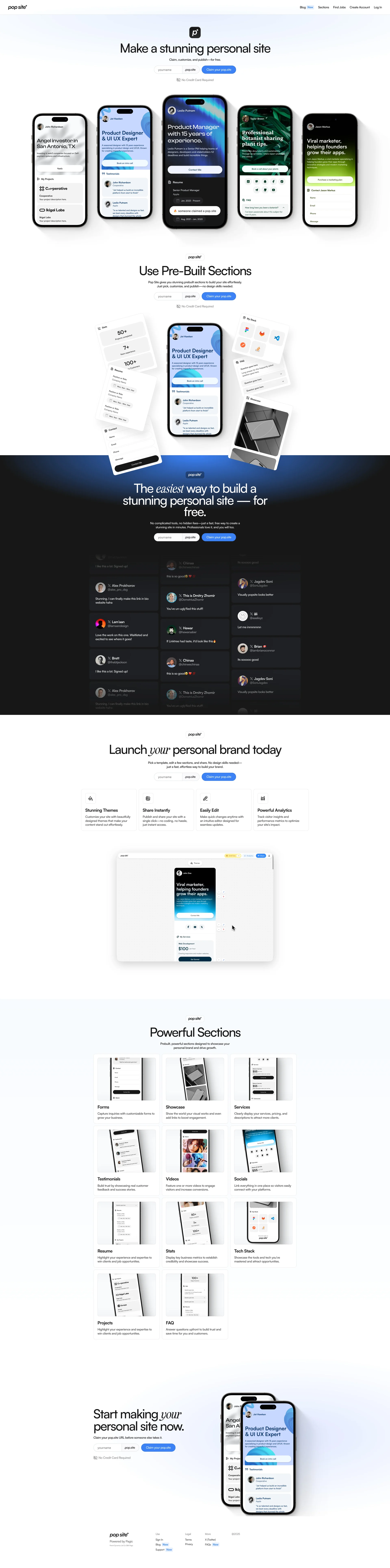 Pop Site Landing Page Example: Create a stunning personal site for free with Pop.Site, the best Linktree alternative for bio links & portfolios.