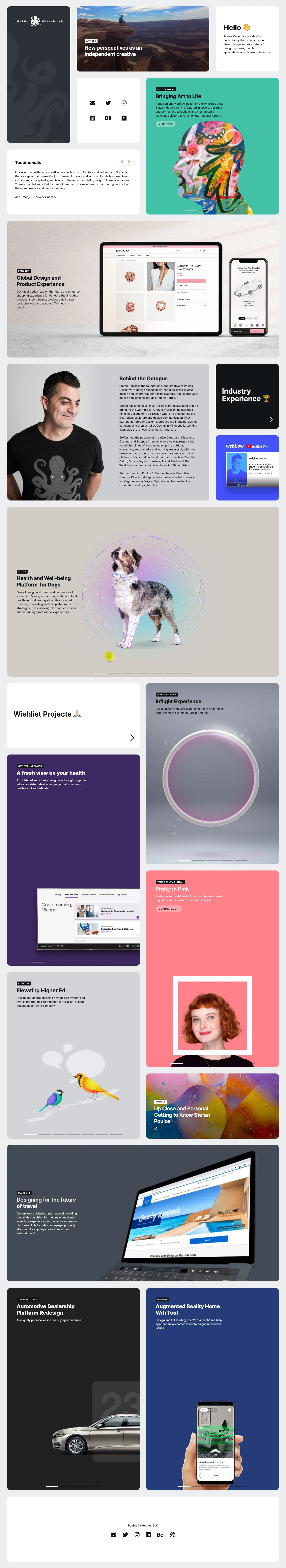 Poulos Collective Landing Page Example: Poulos Collective is a design consultancy that specializes in visual design and ux strategy for design systems, mobile applications and desktop platforms.