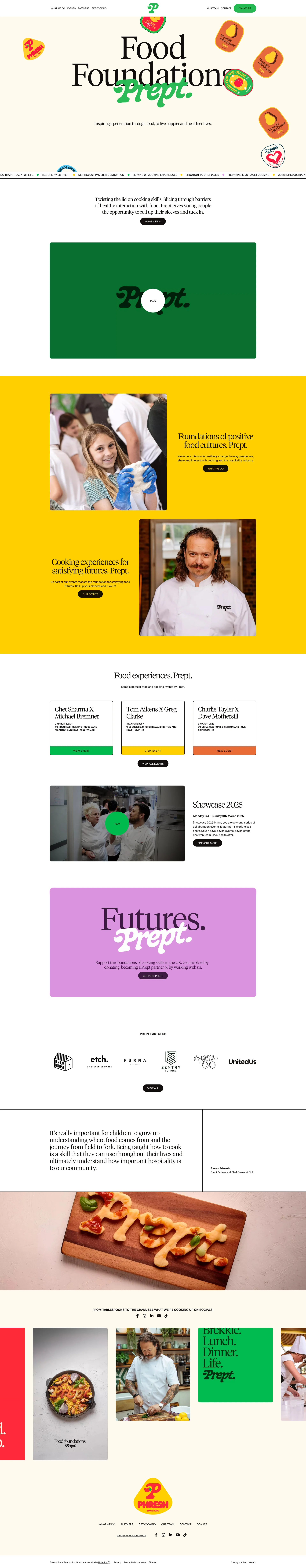 Prept Landing Page Example: We twist the lid on cooking skills. Prept gives young people the opportunity to roll up their sleeves and tuck into fruitful futures in food and hospitality.
