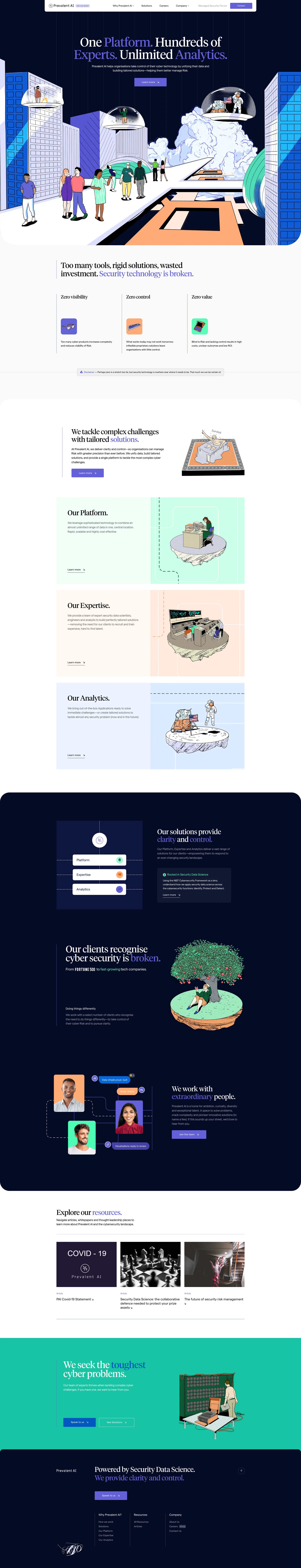 PrevalentAI Landing Page Example: Prevalent AI helps organisations take control of their cyber technology by unifying their data and building tailored solutions—helping them better manage Risk.
