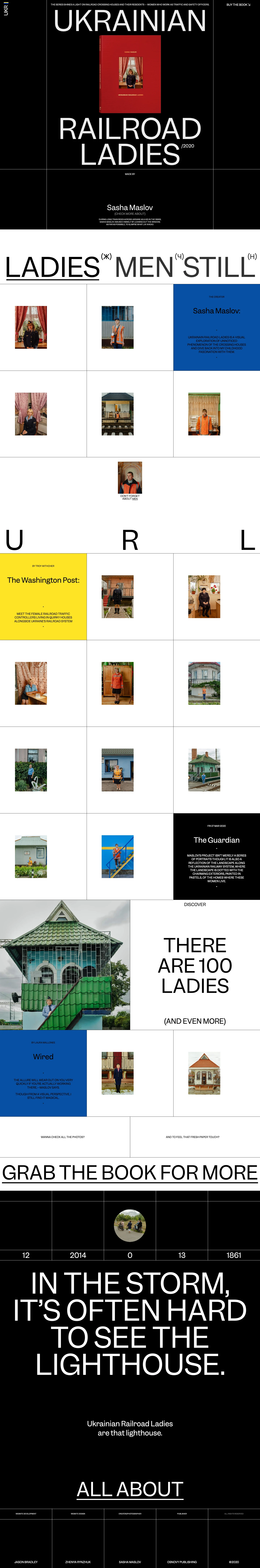 Ukrainian Railroad Ladies Landing Page Example: The series shines a light on railroad crossing houses and their residents — women who work as traffic and safety officers.