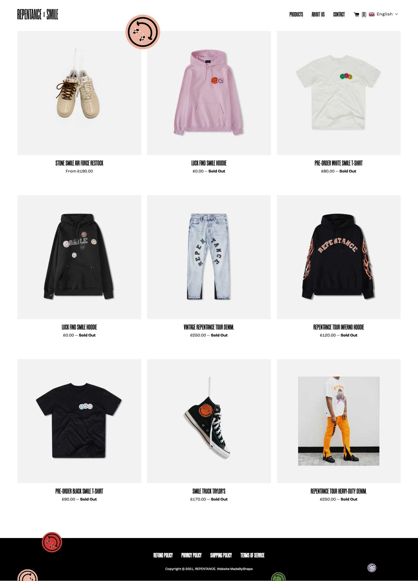 REPENTANCE Landing Page Example: Founded by Josue Ziza, Repentance x Smile is a Manchester based brand with a multi-faceted approach towards bespoke clothing and footwear pieces. We create unique clothing designs to custom enhancements of classic silhouettes.  Since founding the company, we have created hundreds of handmade, unique and limited pieces 
