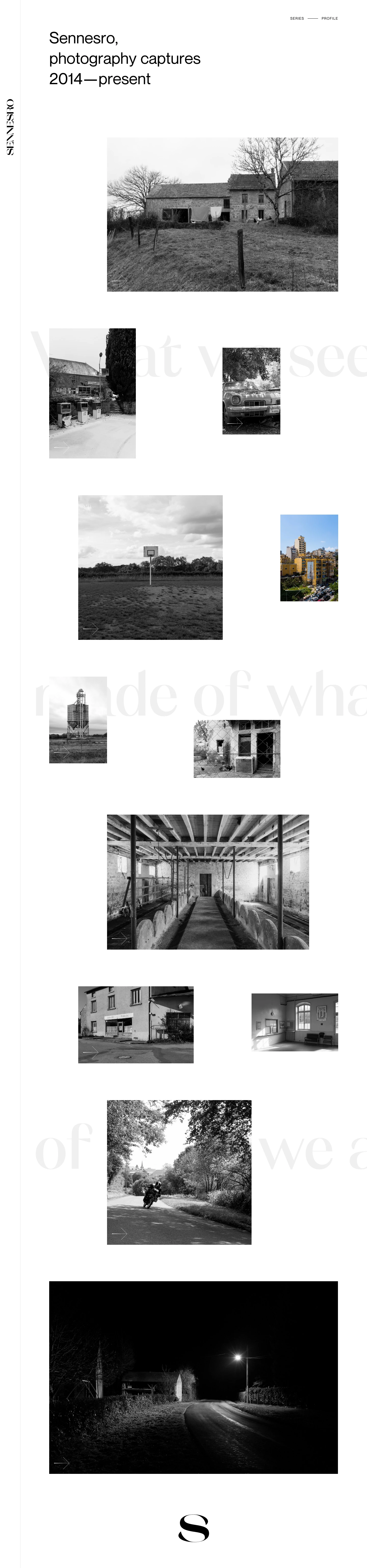 Sennesro Landing Page Example: I'm Maxime GUY, french art director. Sennesro is my photographic work documenting Creuse and Indre departments, but not only.