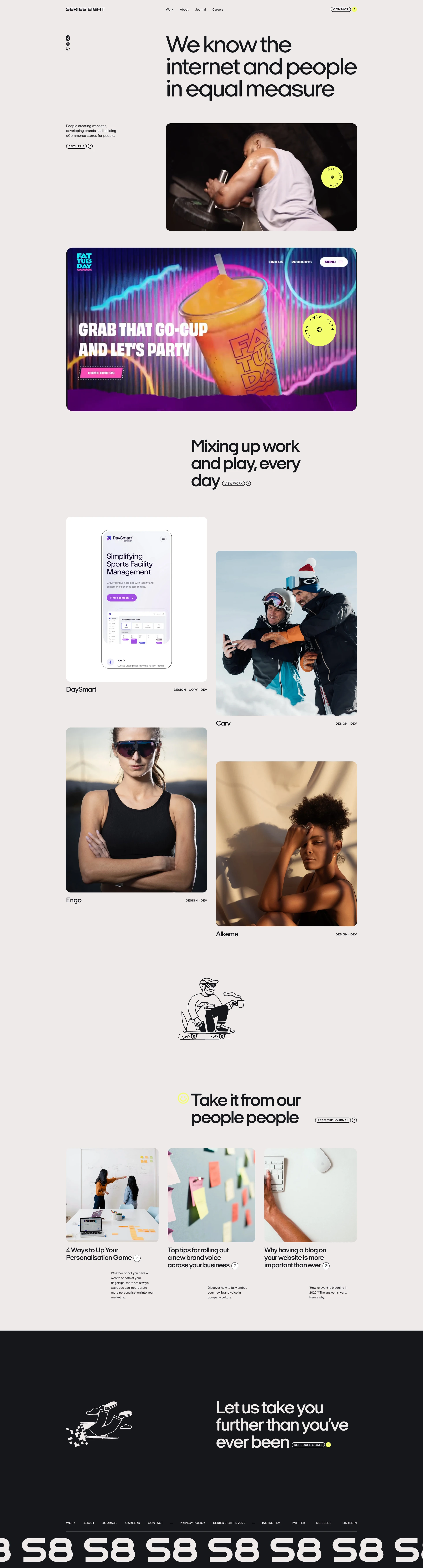 Series Eight Landing Page Example: We’re a remote digital agency that creates award-winning websites, brands and e-commerce stores - for people.