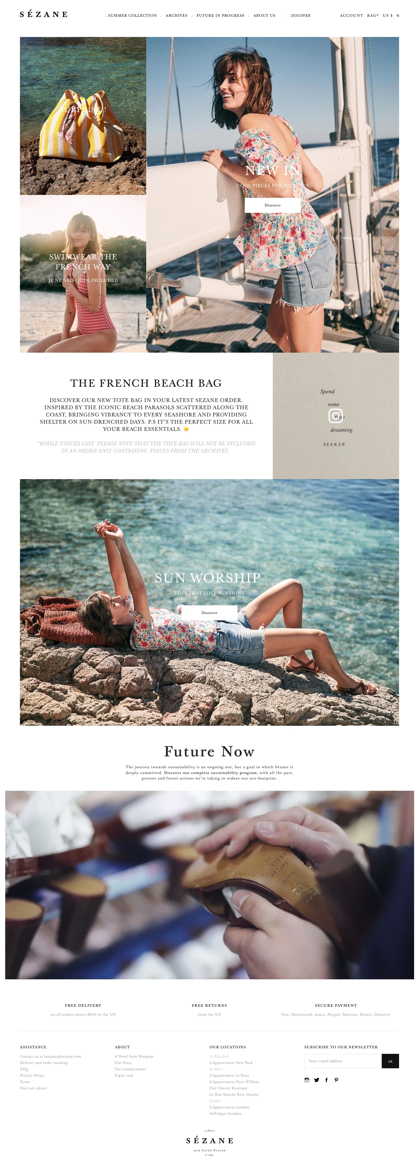 Sézane Landing Page Example: Sézane is nothing other than a story of life; that takes form, is tested, reformed... A story of the men and women who help to write it. A story without end and full of meaning. Make, undo, redo, improve. Become the brand we desire to be at our essence