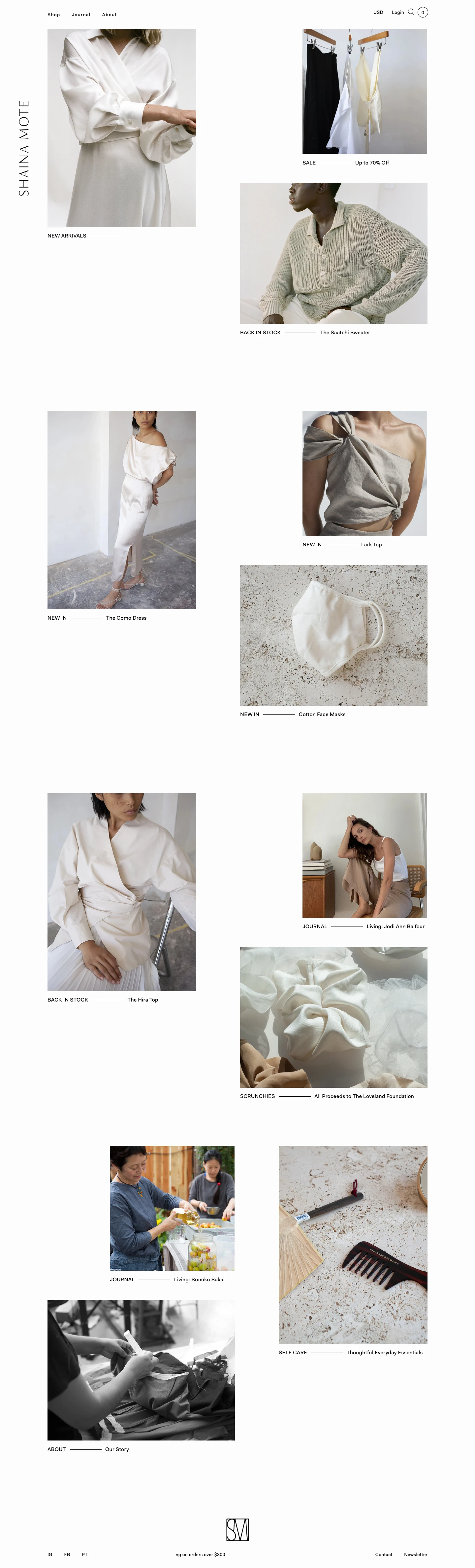 Shaina Mote Landing Page Example: The Shaina Mote collection provides versatile and timeless staples for the distinctive, modern woman.