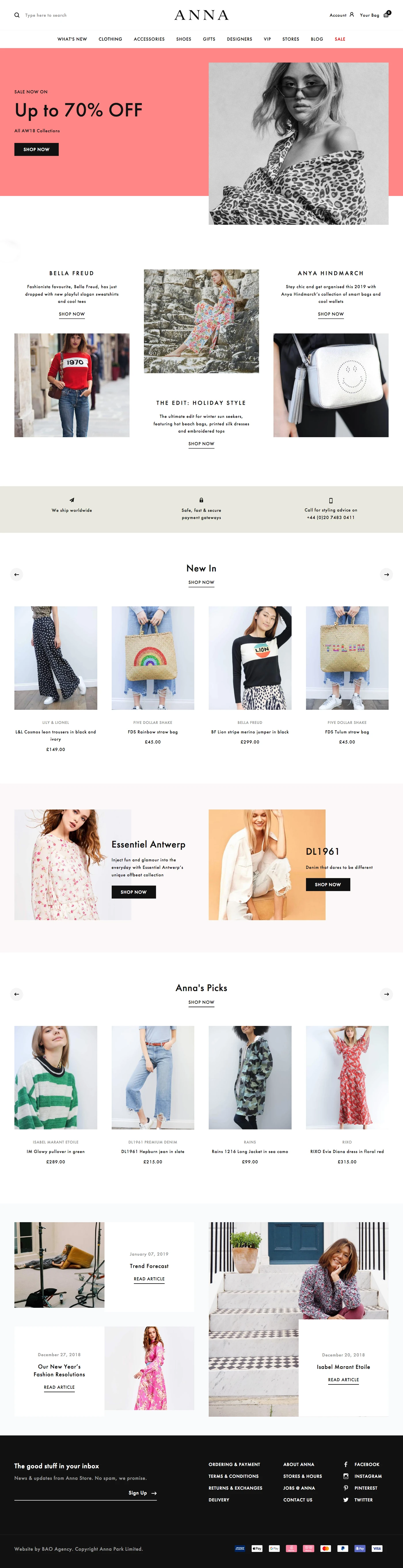 Shop At Anna Landing Page Example: ANNA is one of the largest independent womenswear retailers within the UK due to a winning combination of beautiful clothes and exemplary customer service.