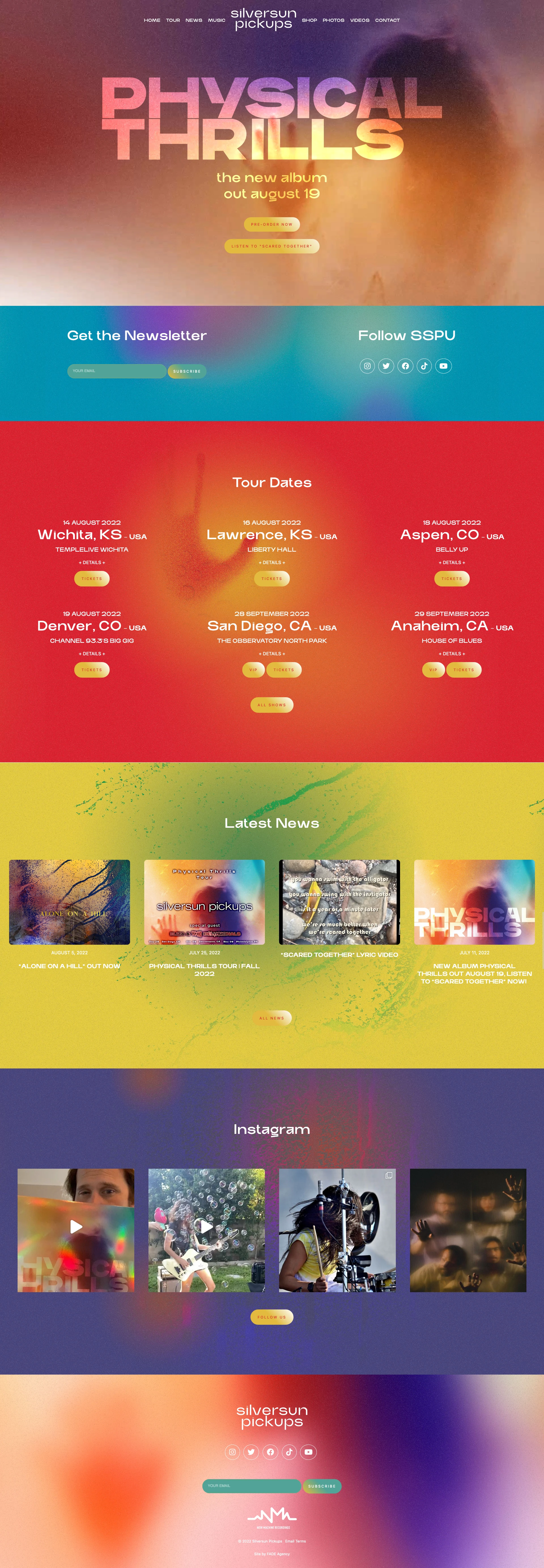 Silversun Pickups Landing Page Example: New album: Physical Thrills.
