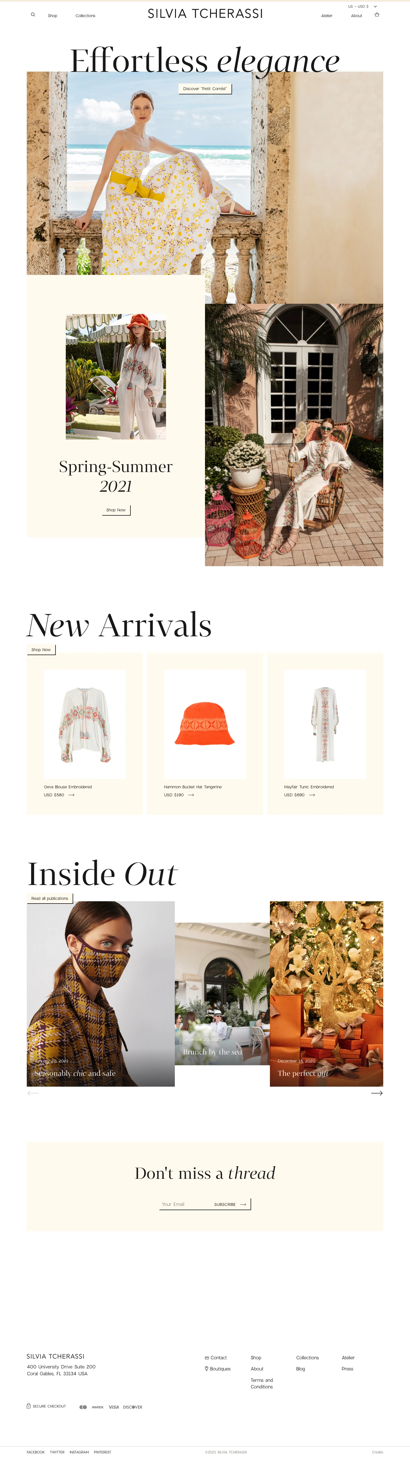Silvia Tcherassi Landing Page Example: A true trailblazer, innovator and trendsetter, Silvia Tcherassi is one of the leading figures in fashion.