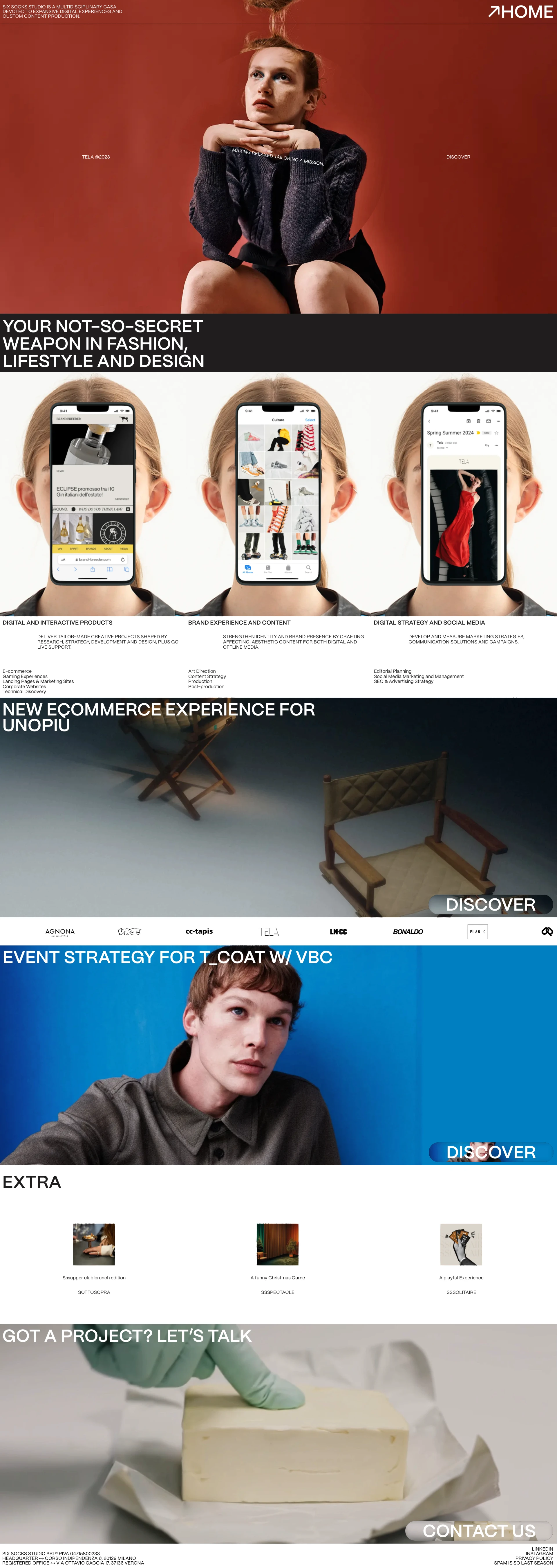 Six Socks Studio Landing Page Example: Six Socks Studio is a multidisciplinary casa devoted to expansive digital experiences and custom content production.