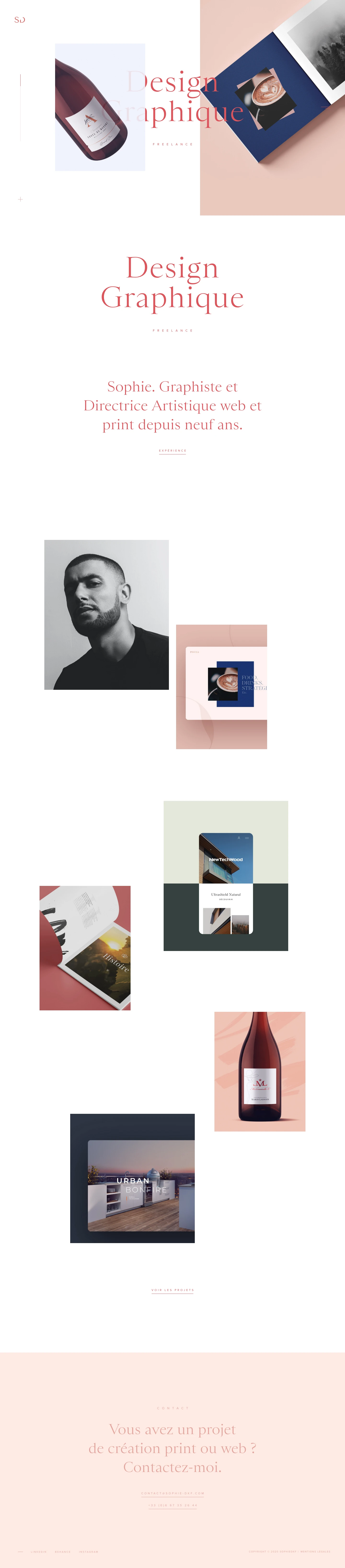 Sophie Doukhopelnikoff Landing Page Example: Graphic designer and artistic director for web and print for nine years.