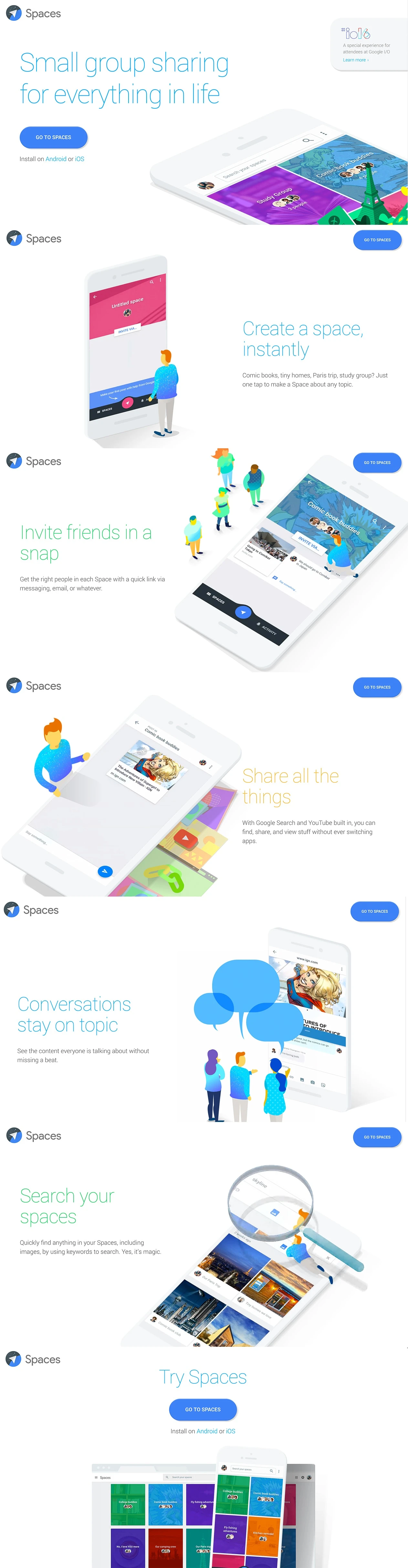 Spaces Landing Page Example: Get the right people in each Space with a quick link via messaging, email, or whatever.