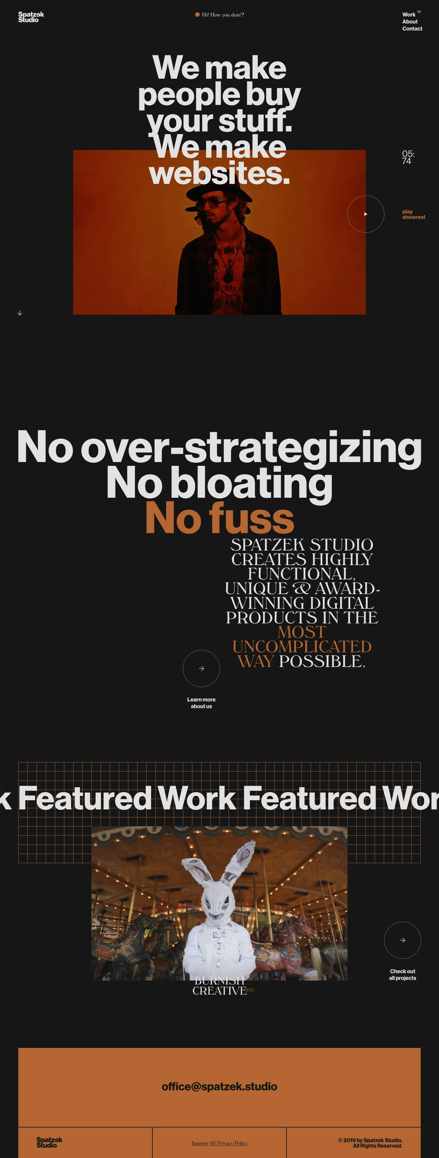 Spatzek Studio Landing Page Example: Spatzek Studio creates highly functional, unique & award-winning digital products in the most uncomplicated way possible.