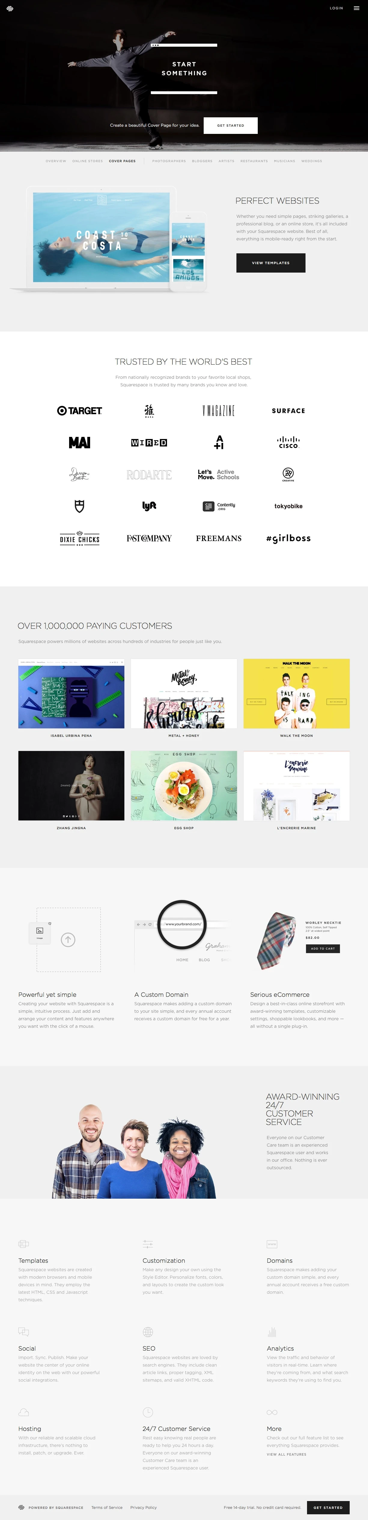 Squarespace Landing Page Example: Squarespace is the easiest way for anyone to create an exceptional website. Pages, galleries, blogs, e-commerce, domains, hosting, analytics, 24/7 support - all included.