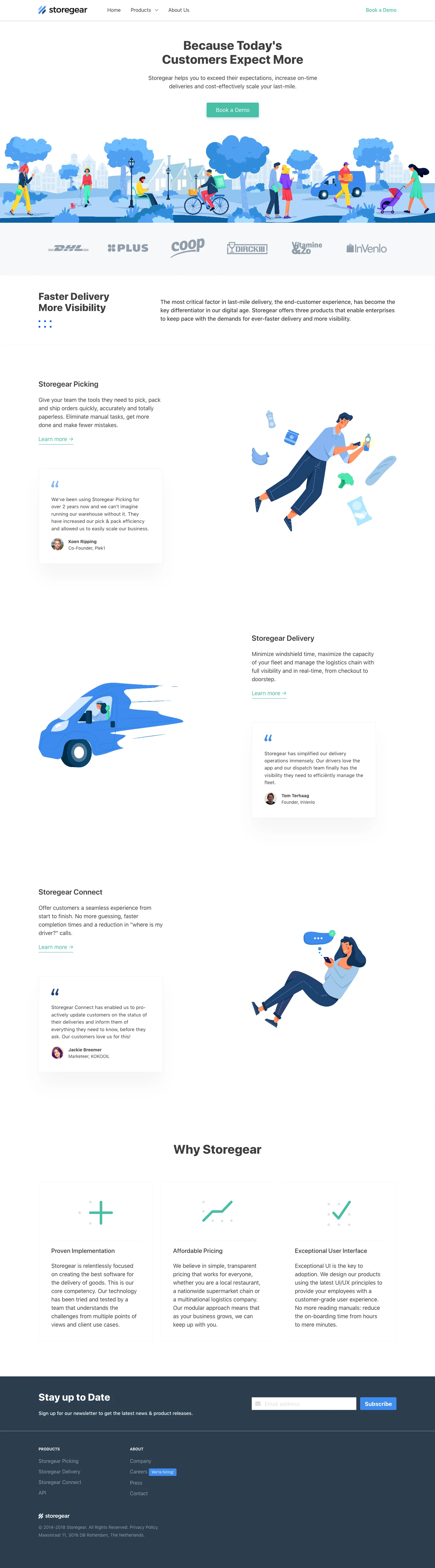 Storegear Landing Page Example: Simplifying the way you pick, pack, ship, route and dispatch your orders, all while slashing costs and increasing efficiencies.
