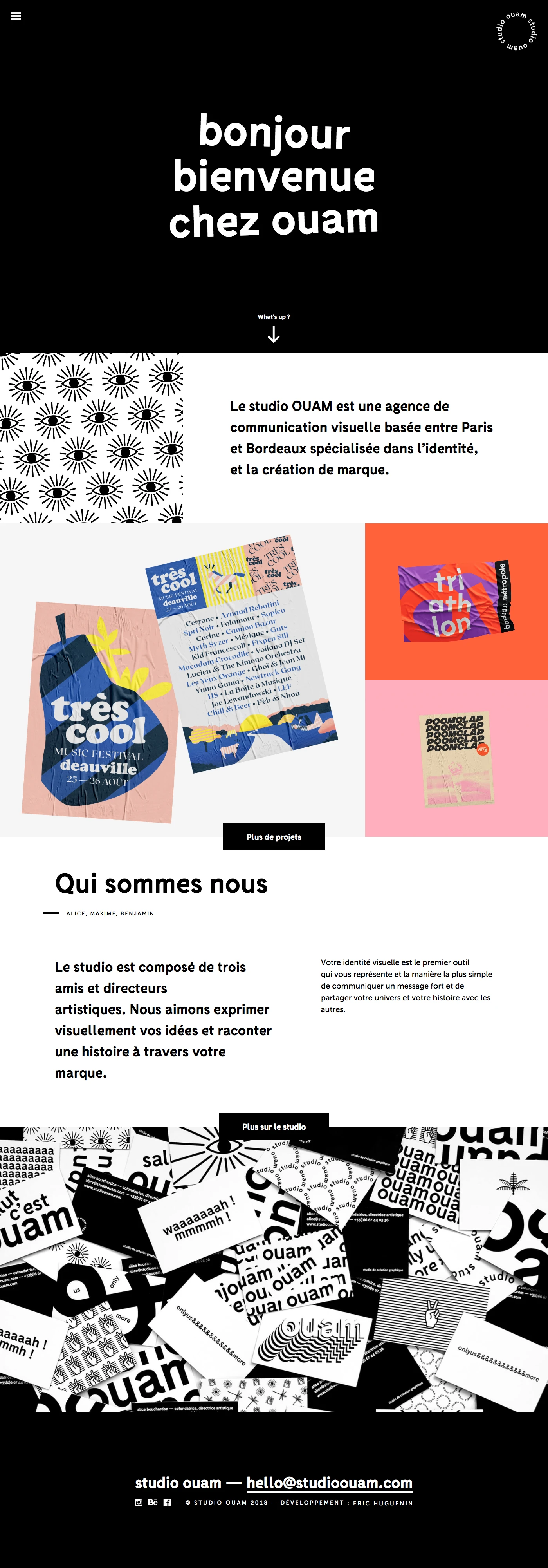 Studio Ouam Landing Page Example: Studio OUAM is a creative agency based in Paris and Bordeaux in France. We specialise in visual identity and brand creation.