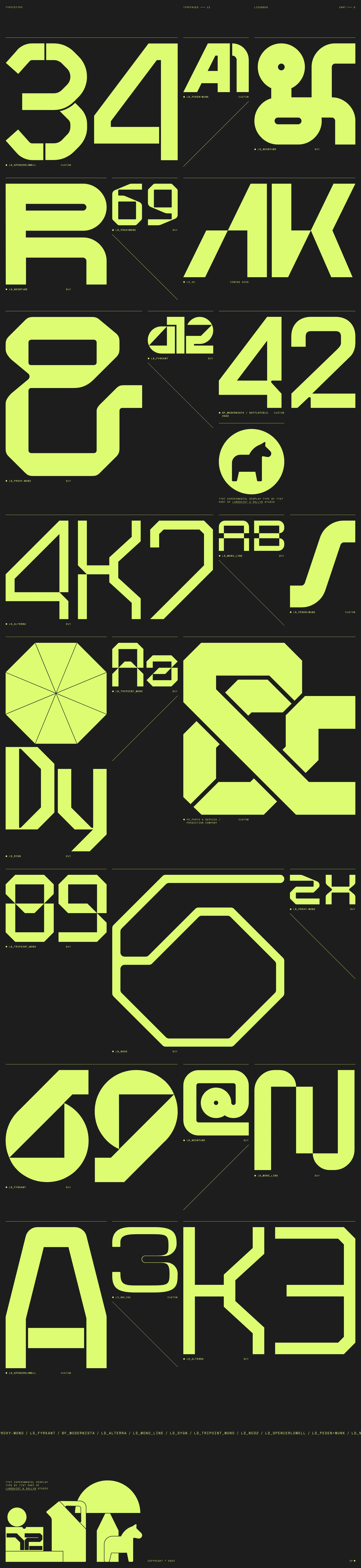 T72T Landing Page Example: T72T Experimental Display Type by T72T part of Lundqvist & Dallyn Studio.