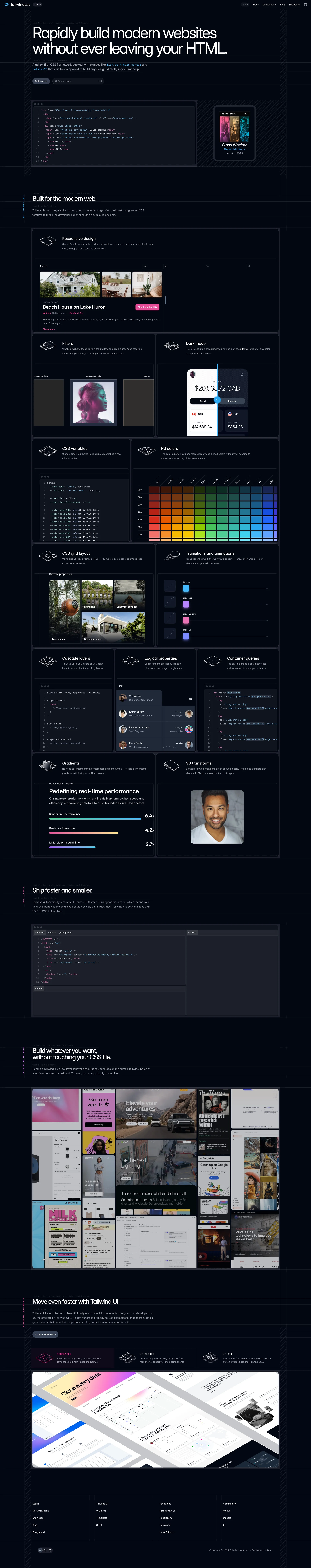 Tailwind CSS v4.0 Landing Page Example: Tailwind CSS is a utility-first CSS framework for rapidly building modern websites without ever leaving your HTML.
