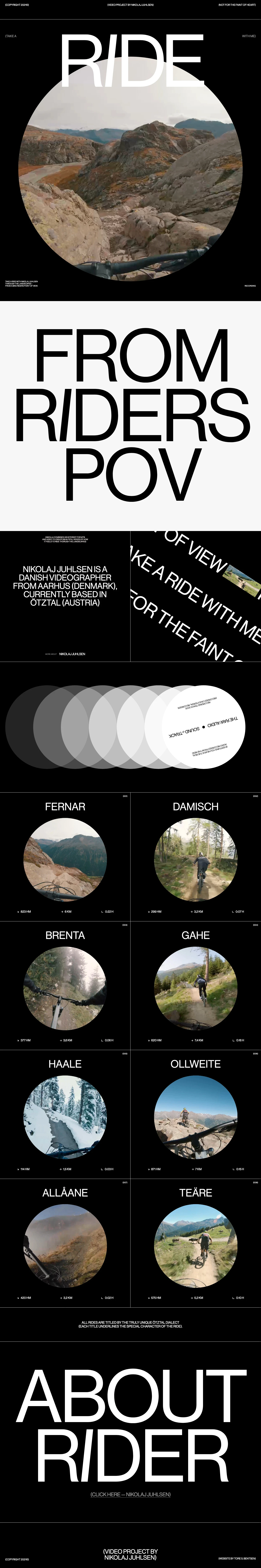 TRWM Landing Page Example: Nikolaj Juhlsen combines his interest for MTB and videography to create stunning video of how it is to take a ride. Enjoy the original sound and the beautiful views, when Nikolaj Juhlsen takes you on a POV (Point Of View) ride.
