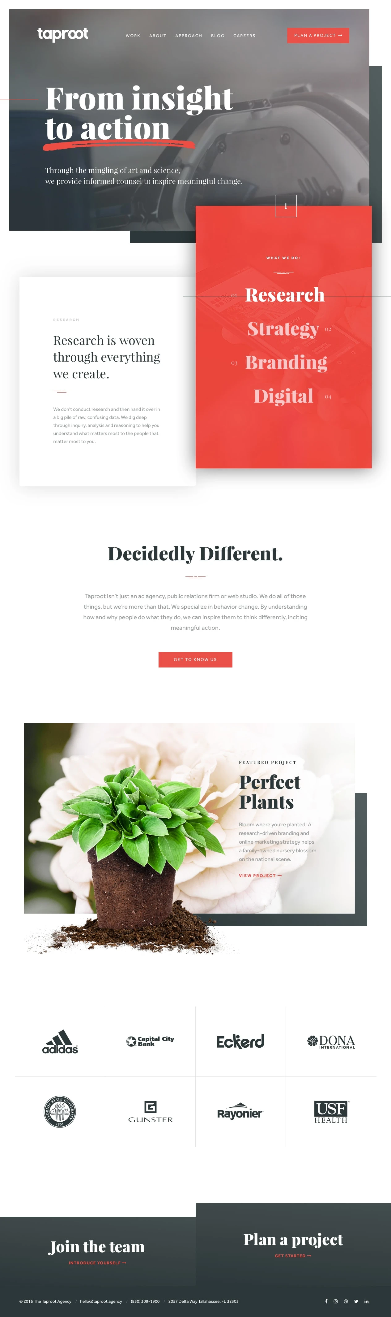 Taproot Landing Page Example: The Taproot Agency