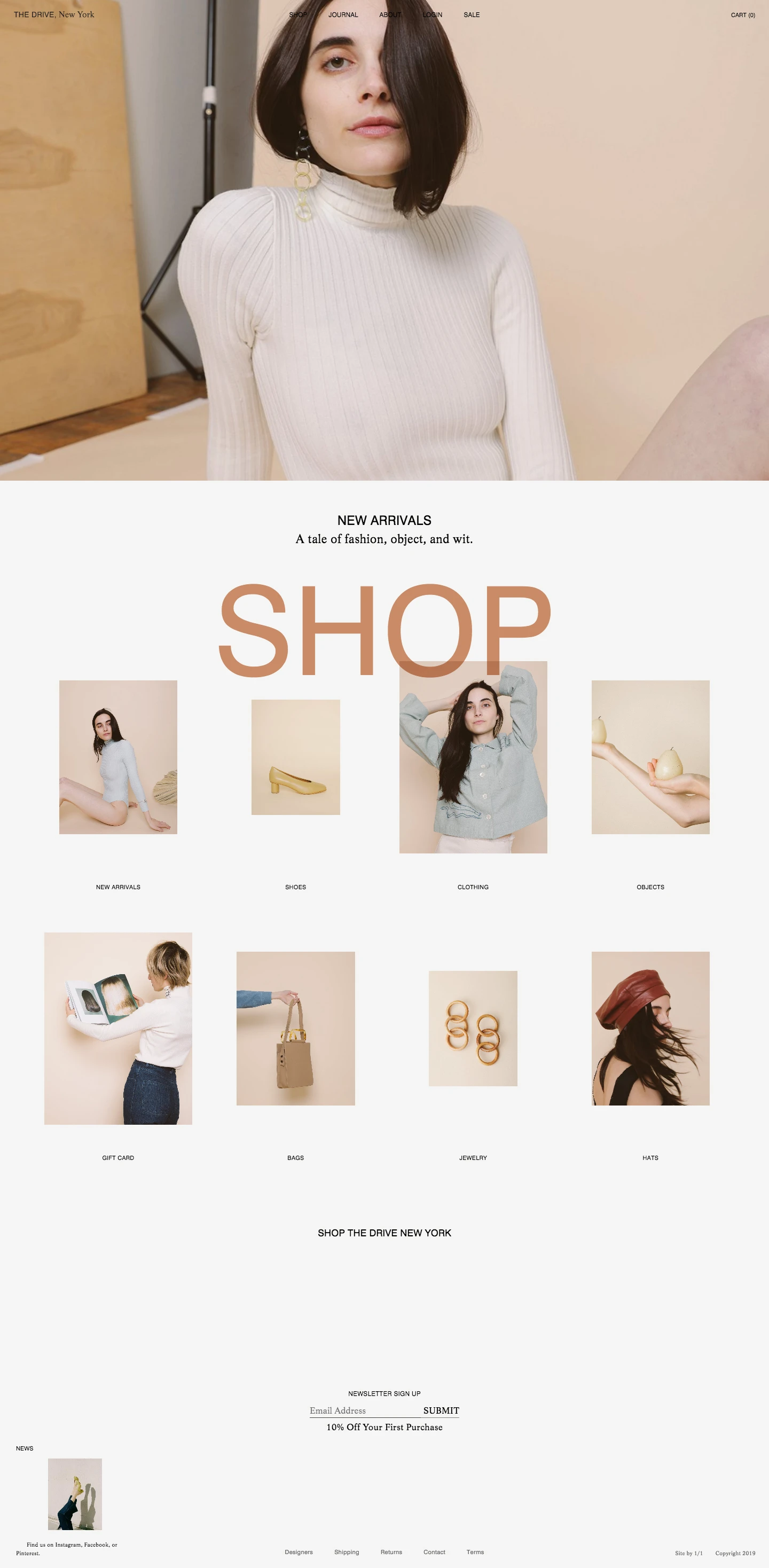 The Drive New York Landing Page Example: The Drive New York is an online concept store focusing on emerging designers sharing a tale of fashion, object, and wit.