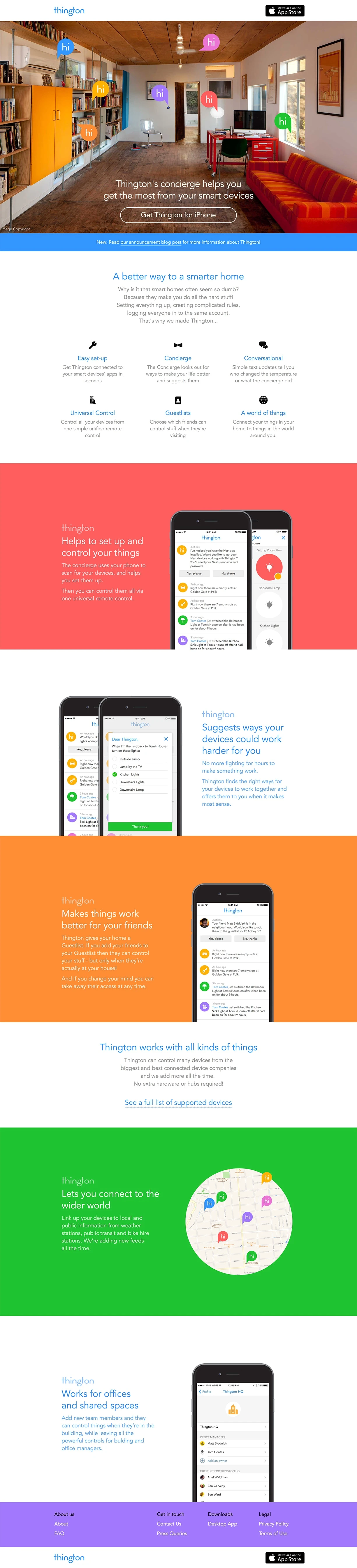 Thington Landing Page Example: Thington's concierge helps you get the most from your smart devices