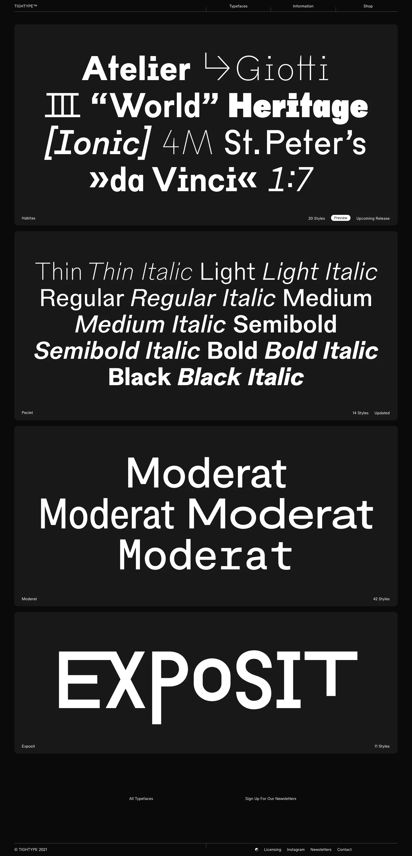 TIGHTYPE™ Landing Page Example: TIGHTYPE is an independent type foundry, established in 2015. Our approach is to provide visually strong typefaces for people who value contemporary type design.