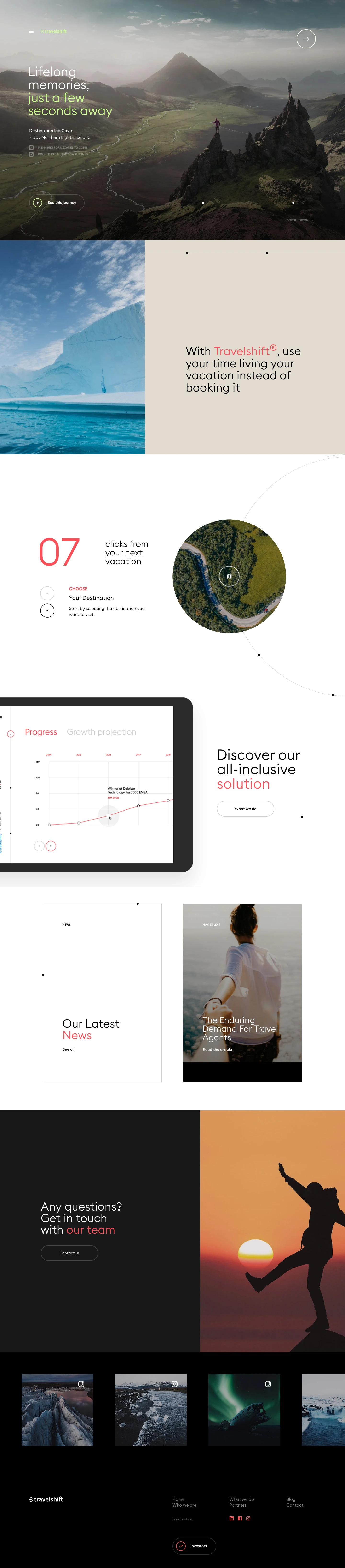 Travelshift Landing Page Example: Our vision is to make travel planning stress-free and make travel more fun.
