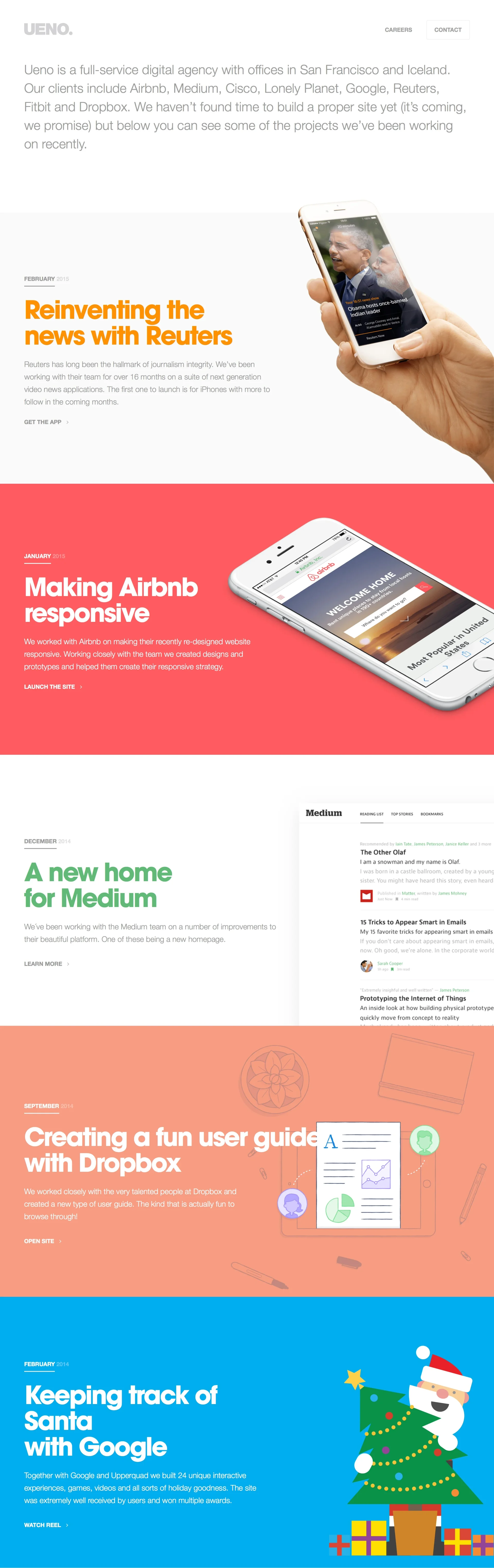 UENO Landing Page Example: Ueno is a full-service digital agency with offices in San Francisco and Iceland.