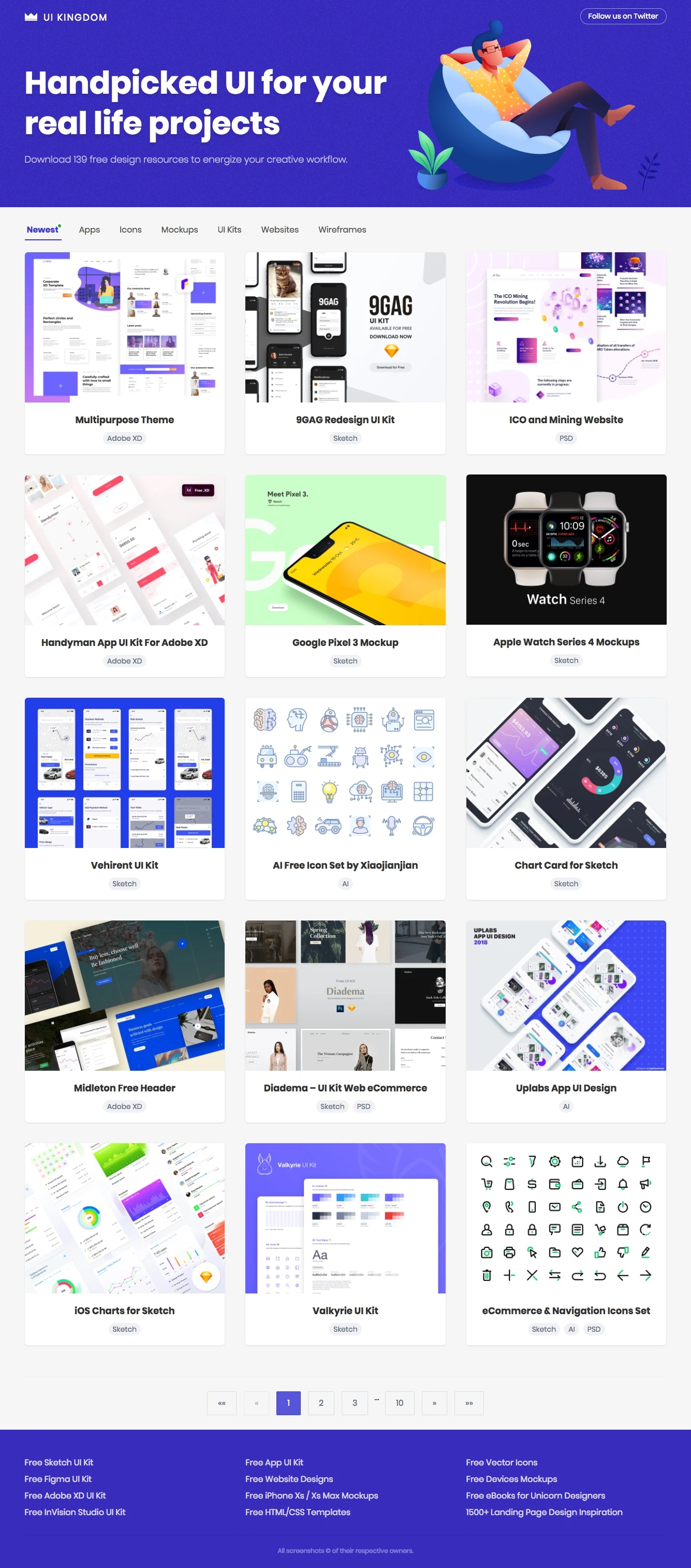 UI Kingdom Landing Page Example: Handpicked UI for your real life projects. Curated free design resources to energize your creative workflow.