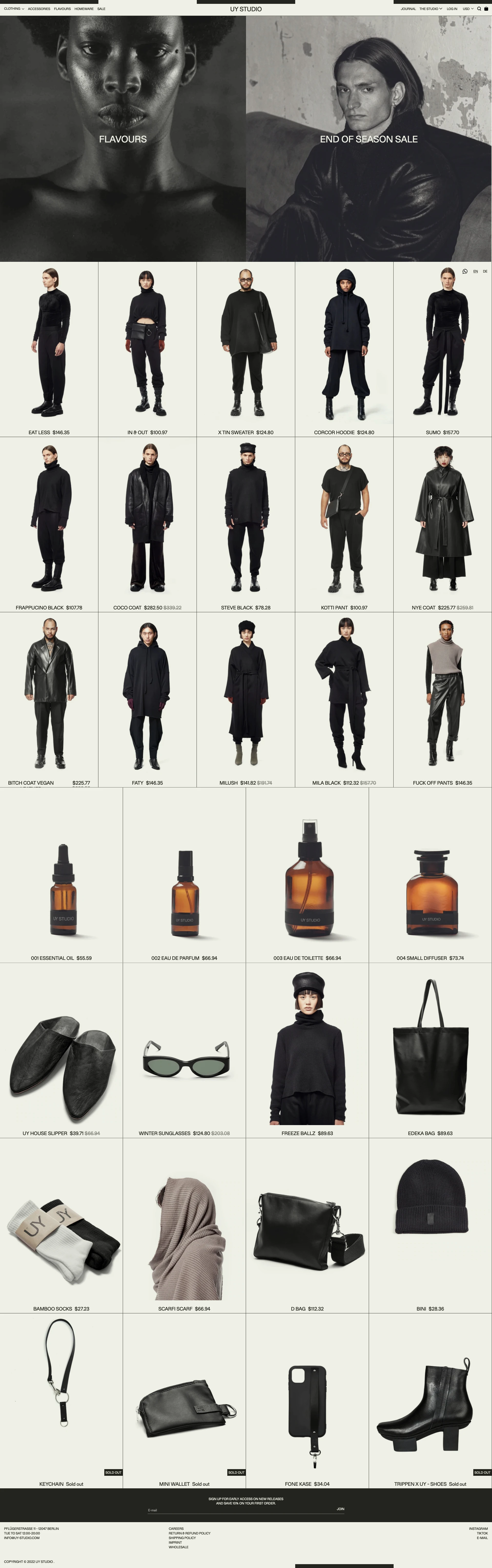 UY Studio Landing Page Example: Design & Fashion.