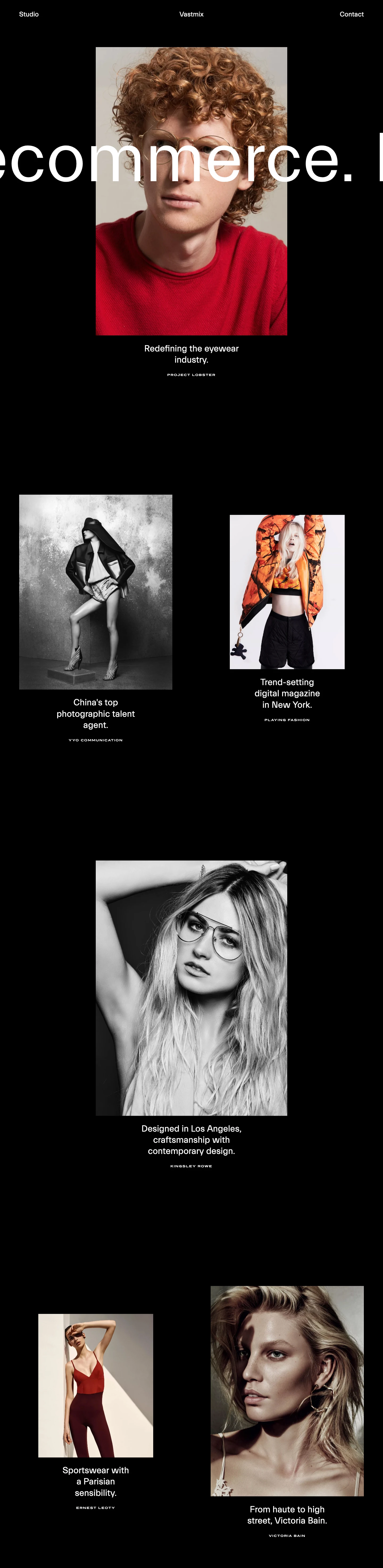 Vastmix Landing Page Example: Design studio focusing on digital branding, art direction & ecommerce.