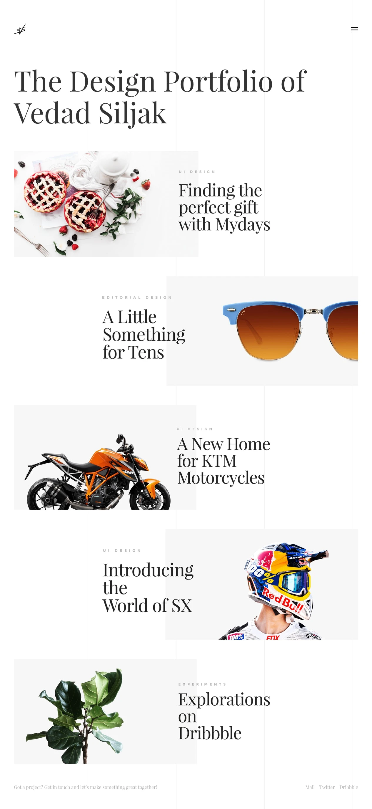 Vedad Siljak Landing Page Example: The Design Portfolio of Vedad Siljak