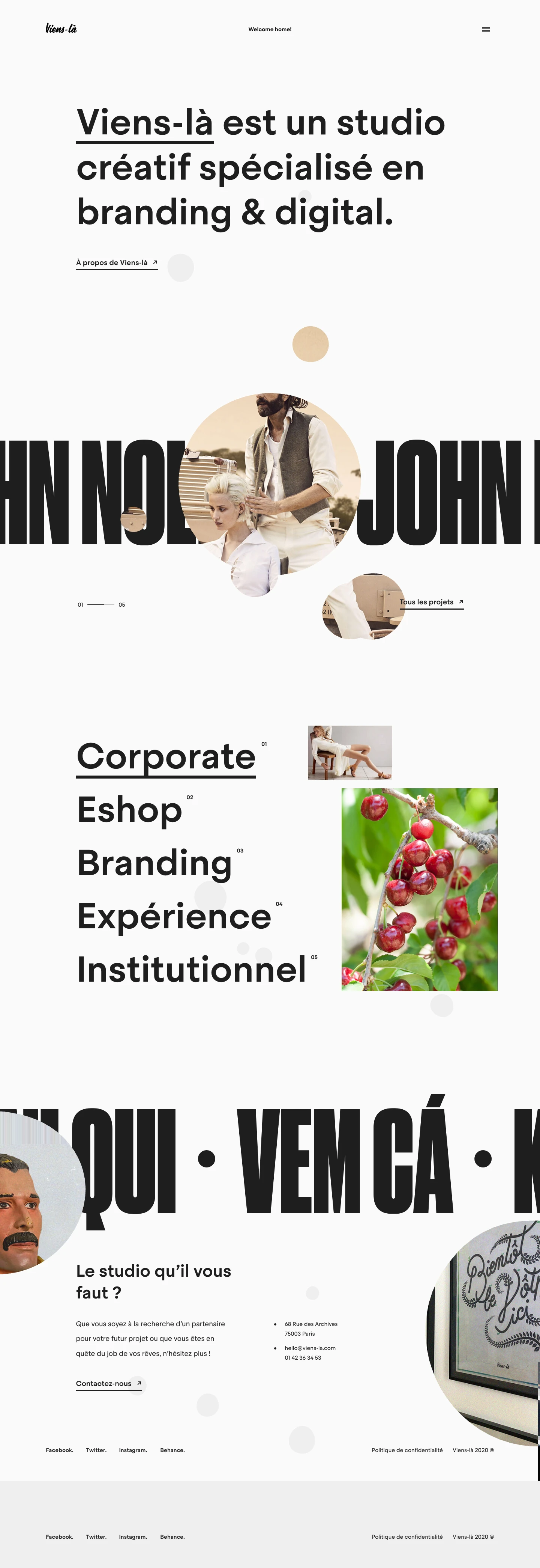 Viens-la Landing Page Example: Creative studio located in Paris, specialized in Branding and digital for more than 10 years. Creation of corporate, institutional, eshop, experiential site