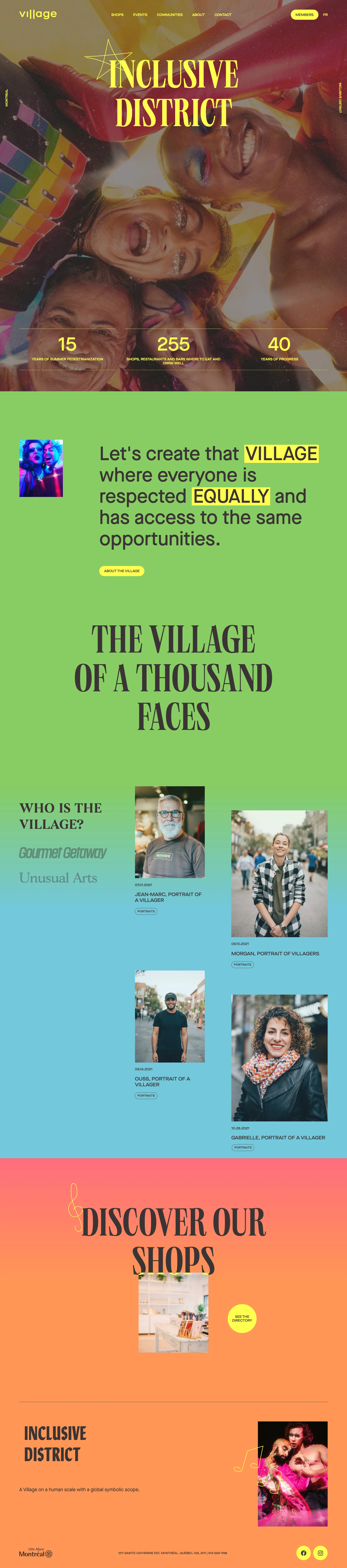 Montreal Village Landing Page Example: Let's create that VILLAGE where everyone is respected EQUALLY and has access to the same opportunities.