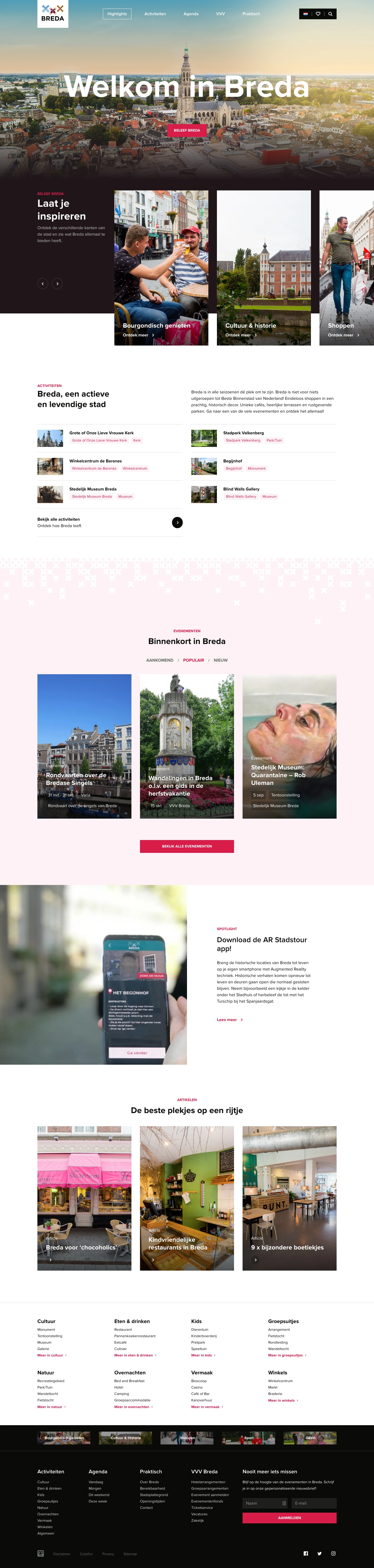 VVV Breda Landing Page Example: The nicest city in the Netherlands