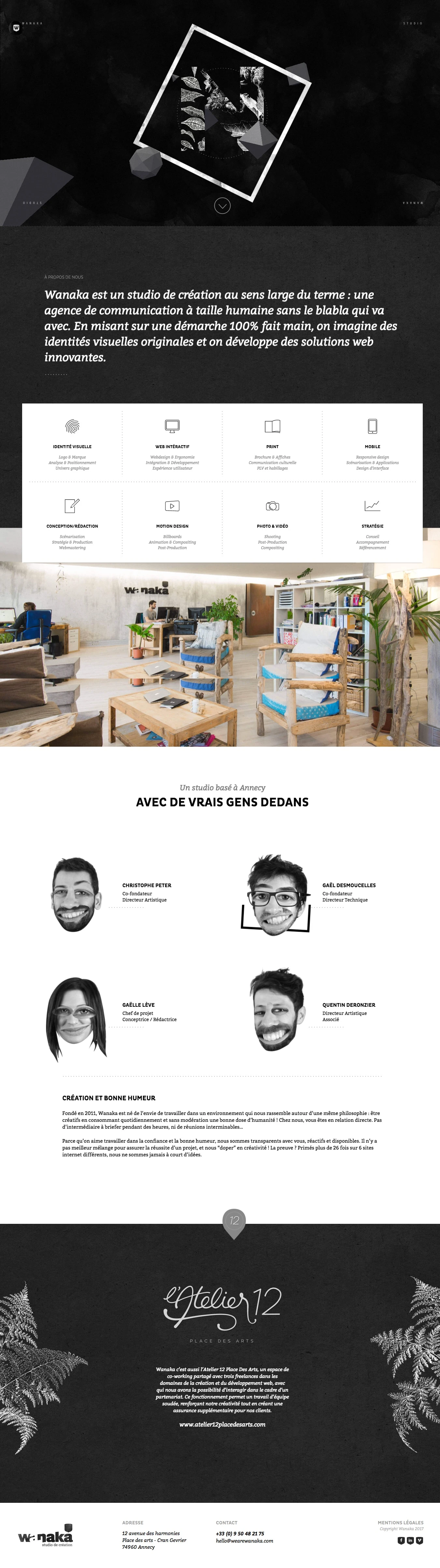 Wanaka Landing Page Example: Studio de création